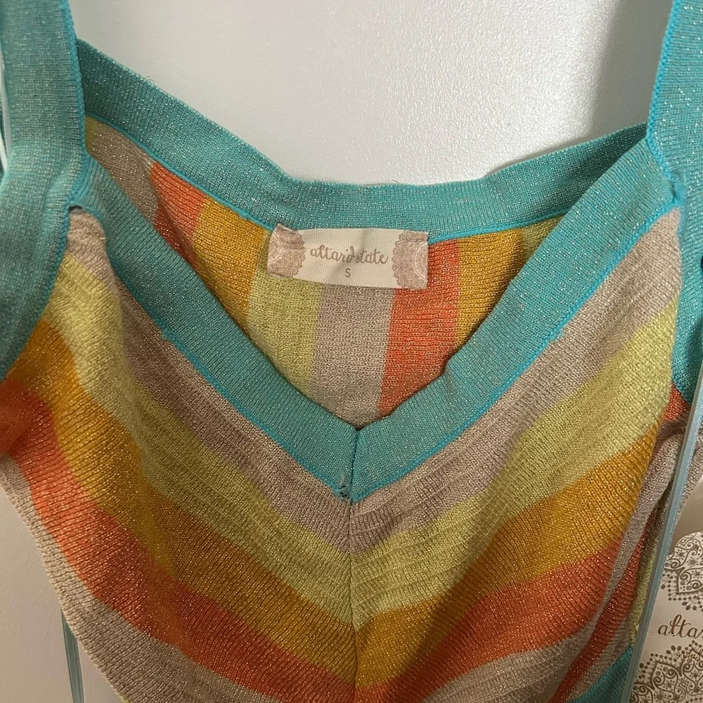 Altar'd State Multicolor Striped Knit Cut-Out Sleeveless Maxi Dress Size S - Picture 2 of 3
